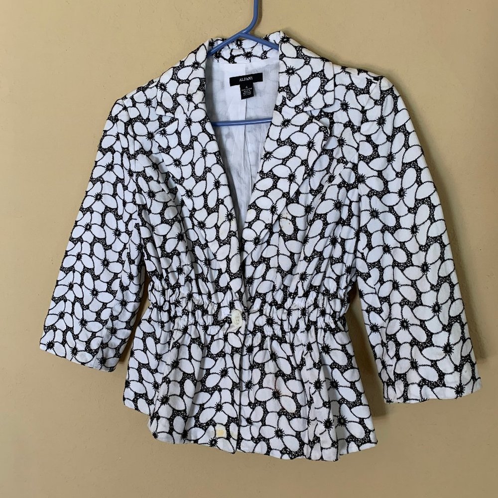 Black & White Floral Blazer